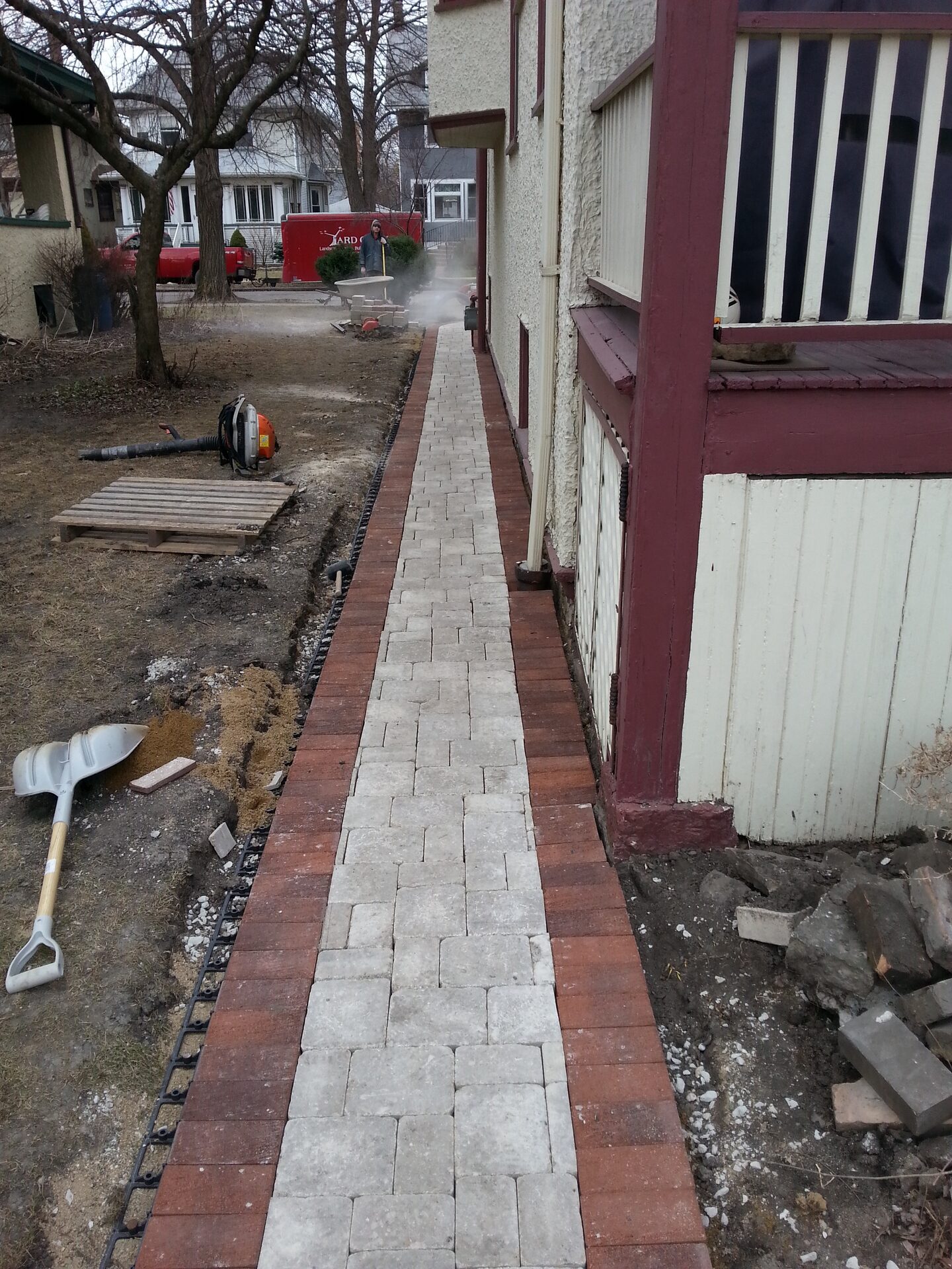 Brick and paver walkway installation